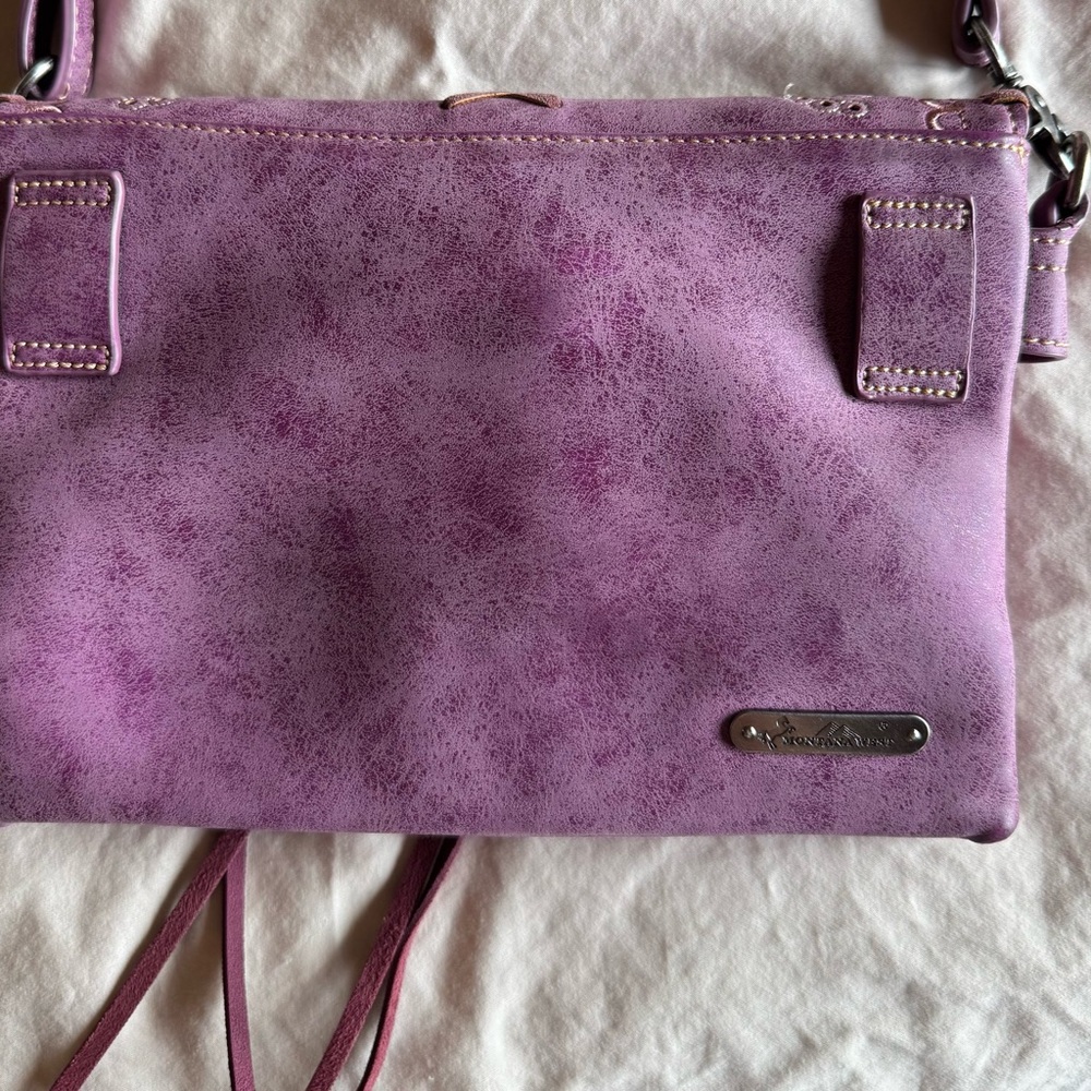 Montana West Purple Crossbody Bag with Embroidery. Like New. Non smoking no pet - Picture 4 of 9